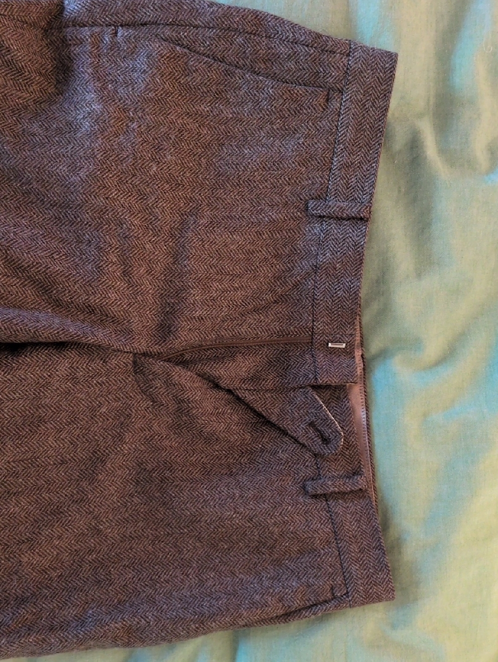 J.CREW Slim Brown Herringbone Pants